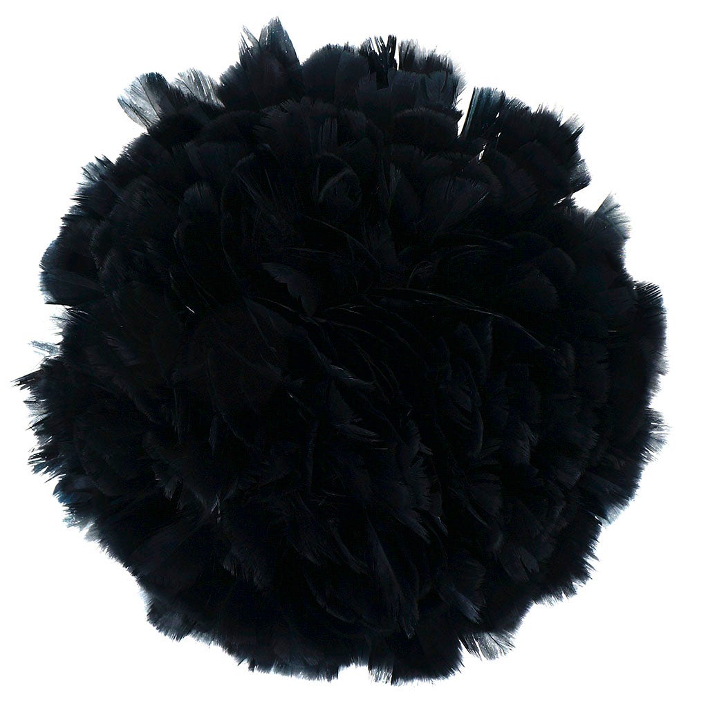 Parried Turkey Ruff Feathers -  1/2YD - Black