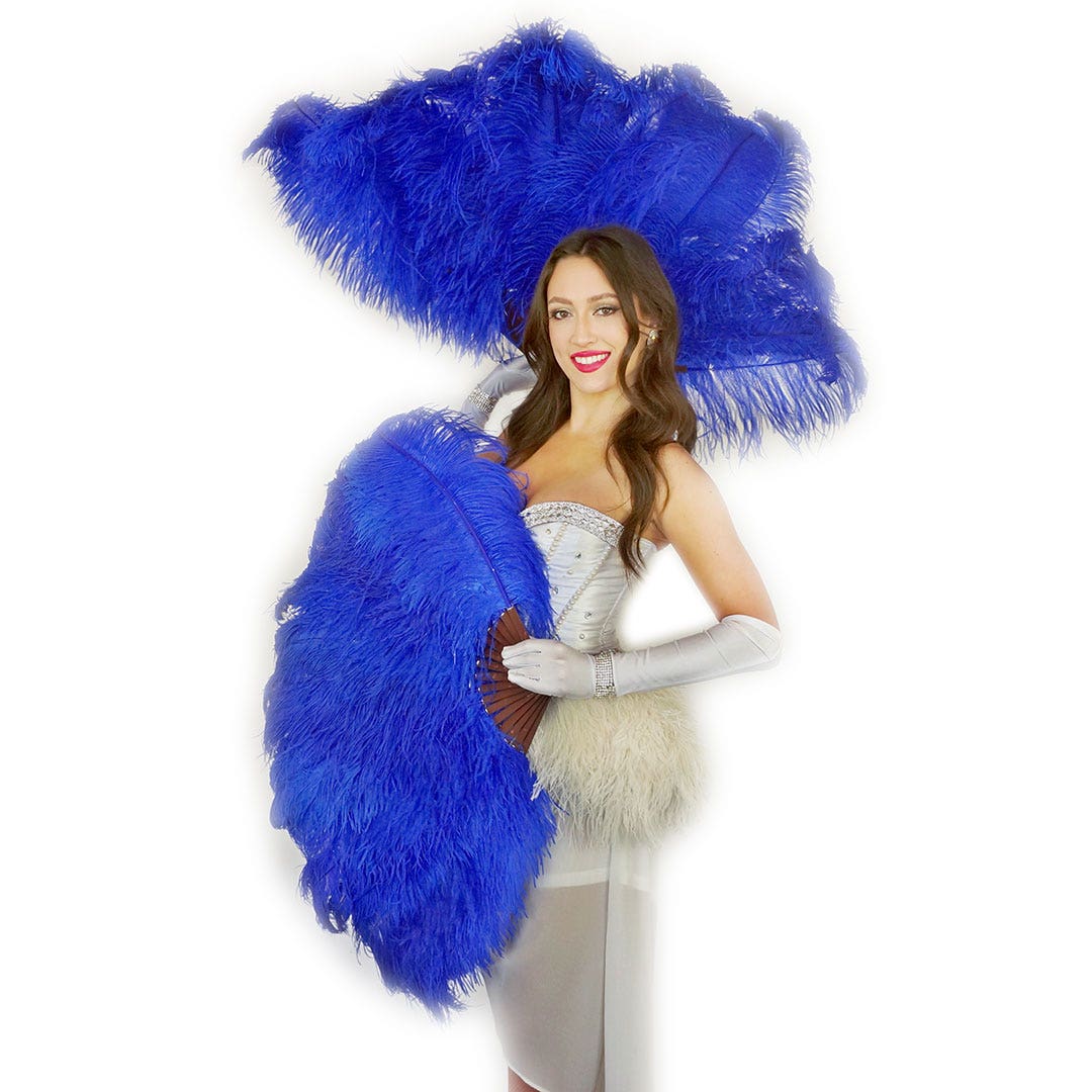 Ostrich Fan with Prime Ostrich Femina Feathers - Royal
