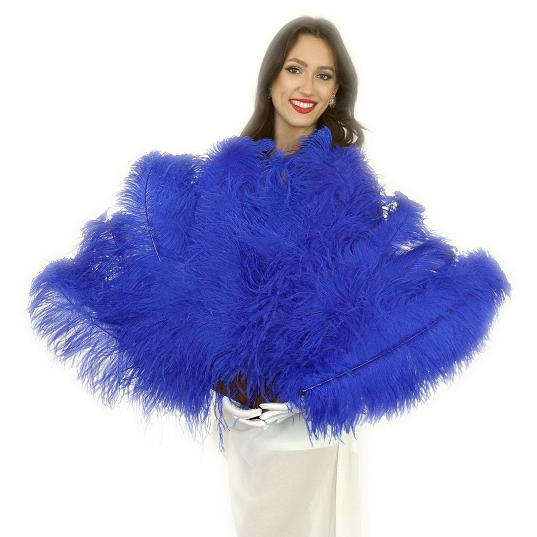 Ostrich Fan with Prime Ostrich Femina Feathers - Royal