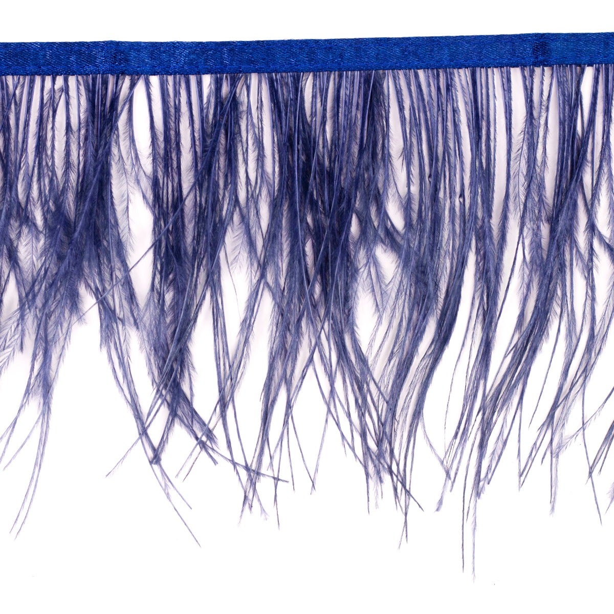 One-Ply Ostrich Feather Fringe - 1 Yard - Denim