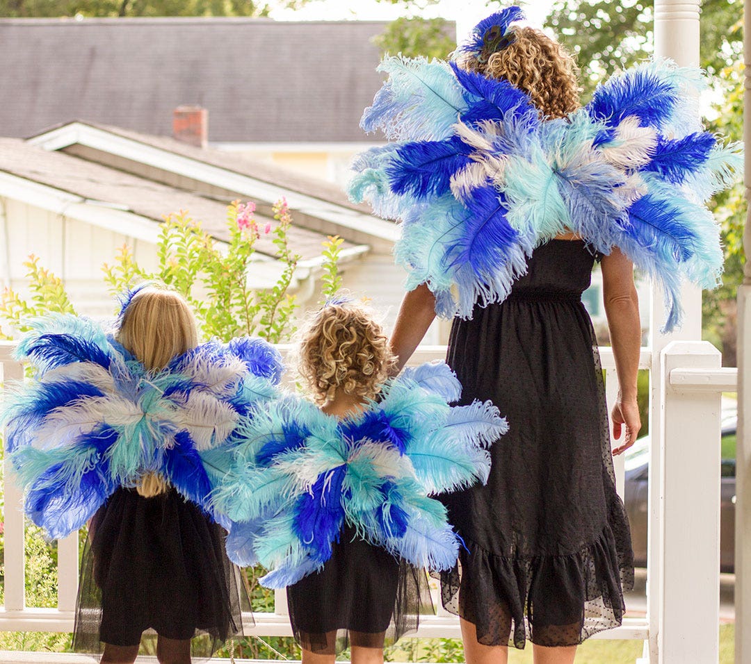 Large Peacock and Ostrich Feather Hair Clip