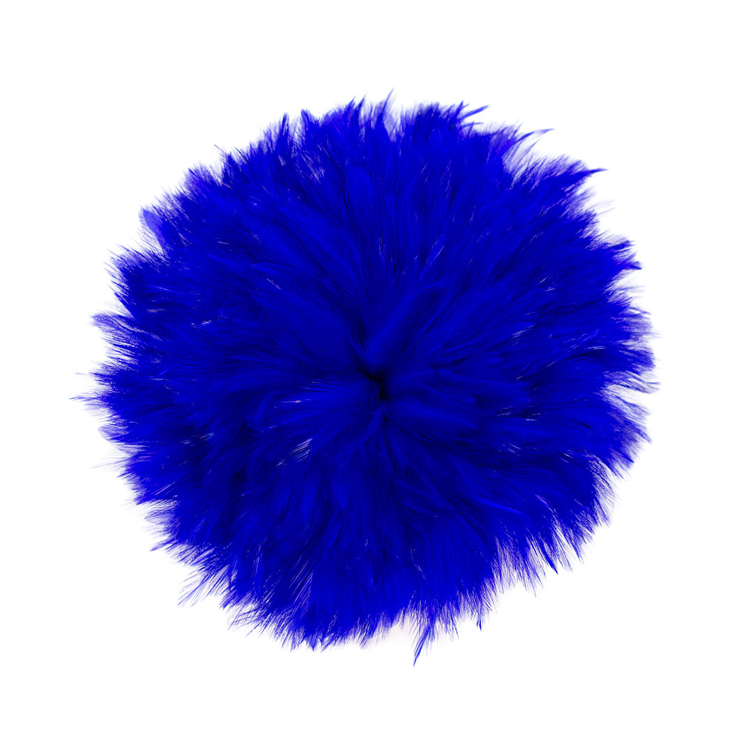 Bulk Rooster Hackle Feathers - White Dyed Royal