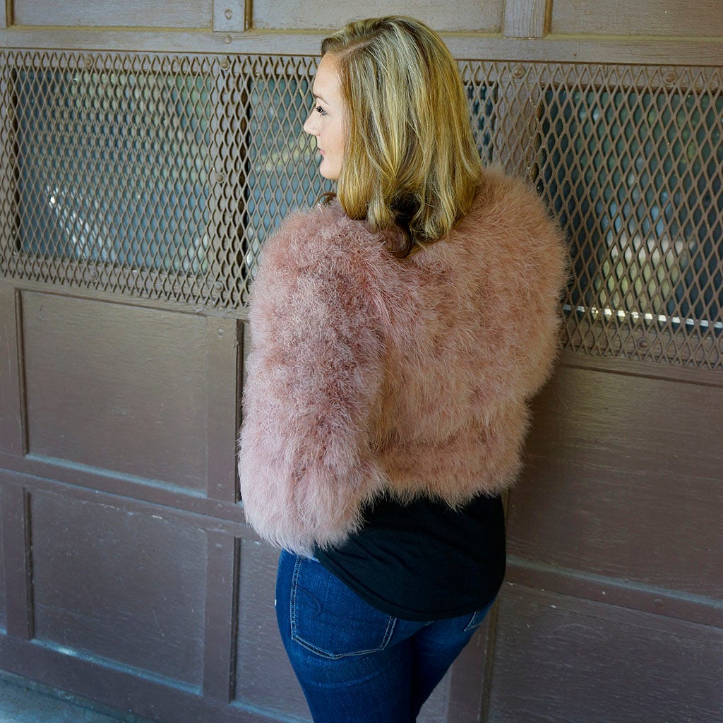Marabou Jacket w/Cinch Belt Praline
