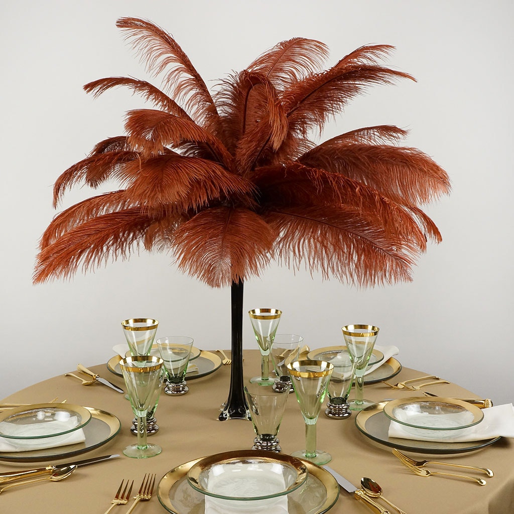 Large Ostrich Feathers - 17"+ Drabs - Copper