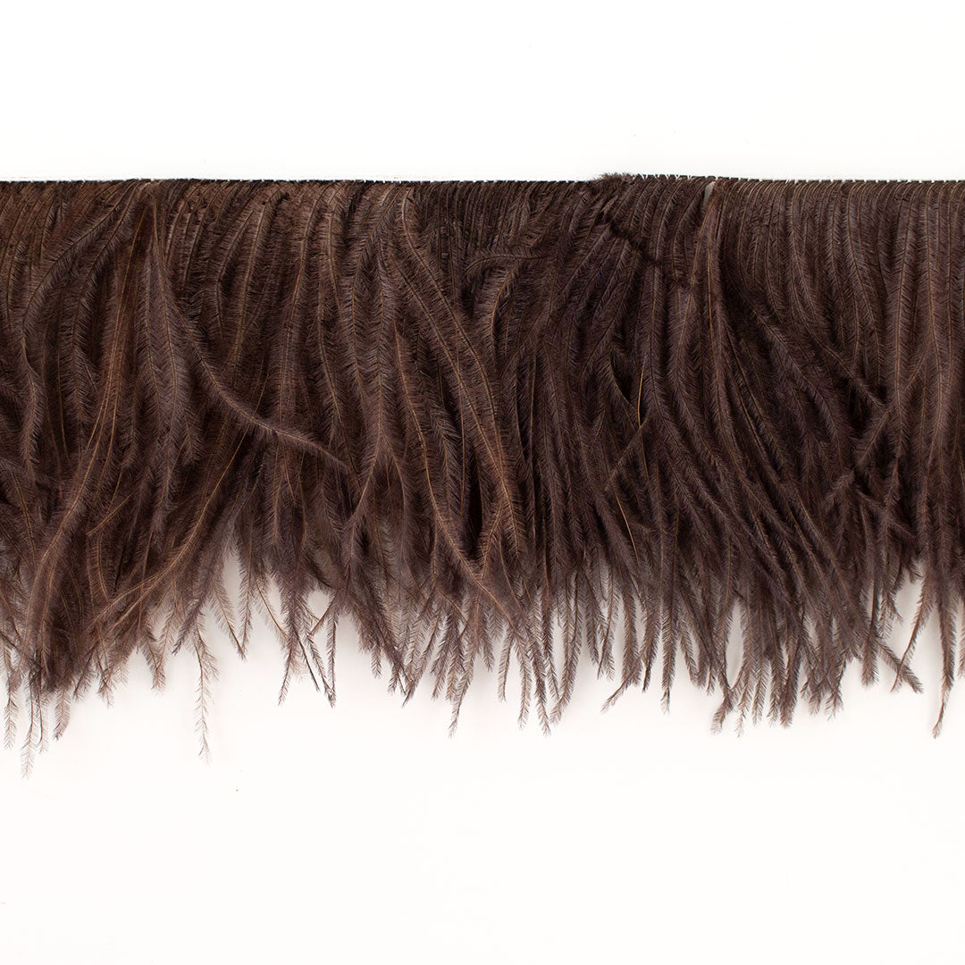 Brown Ostrich Feathers Fringe 2 Ply