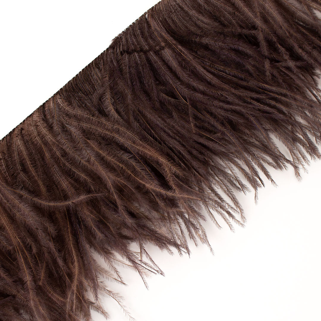 Brown Ostrich Feathers Fringe 2 Ply