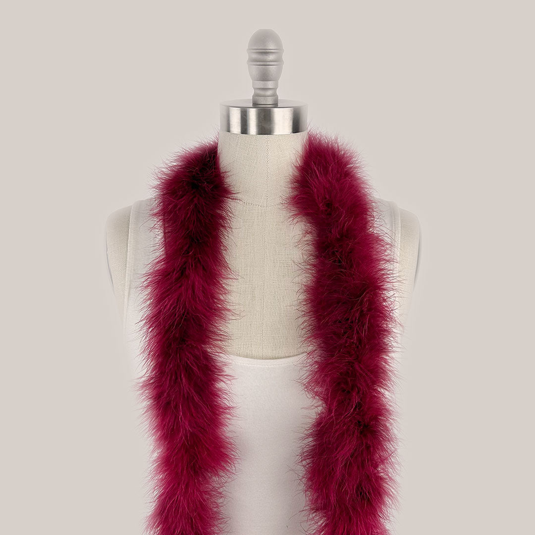 Full Marabou Feather Boa - Burgundy