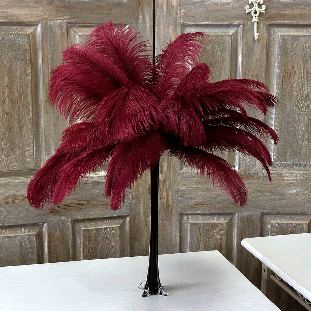 Large Ostrich Feathers - 17"+ Drabs - Burgundy
