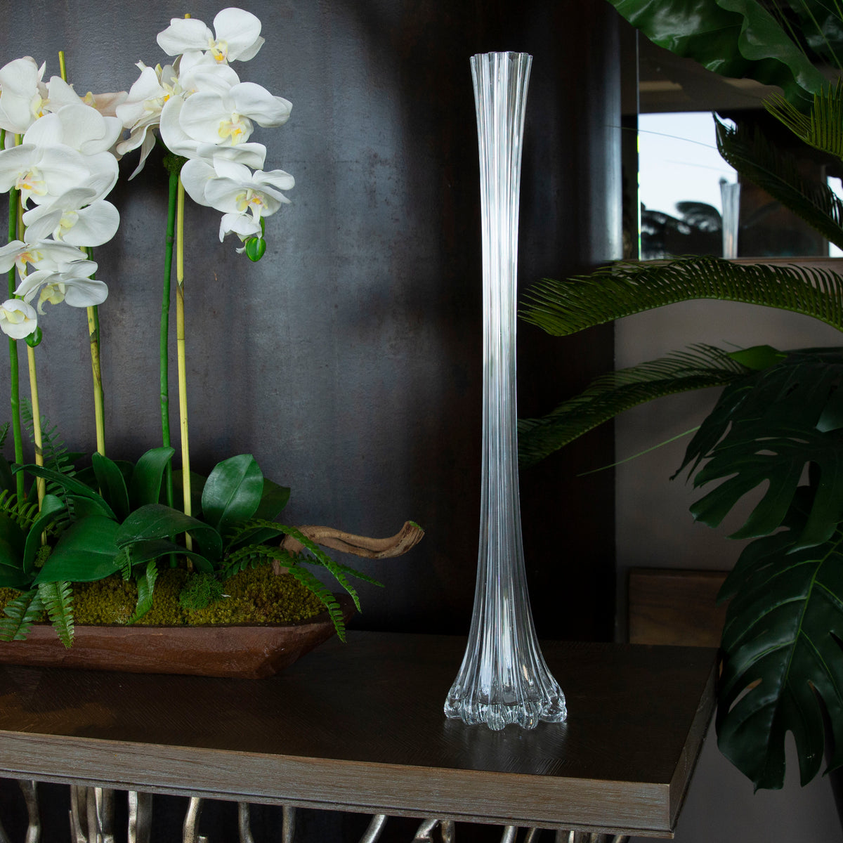 1 Piece Bubble Bottom Eiffel Tower Glass Vase Clear for Wedding Centerpiece, Home Decor