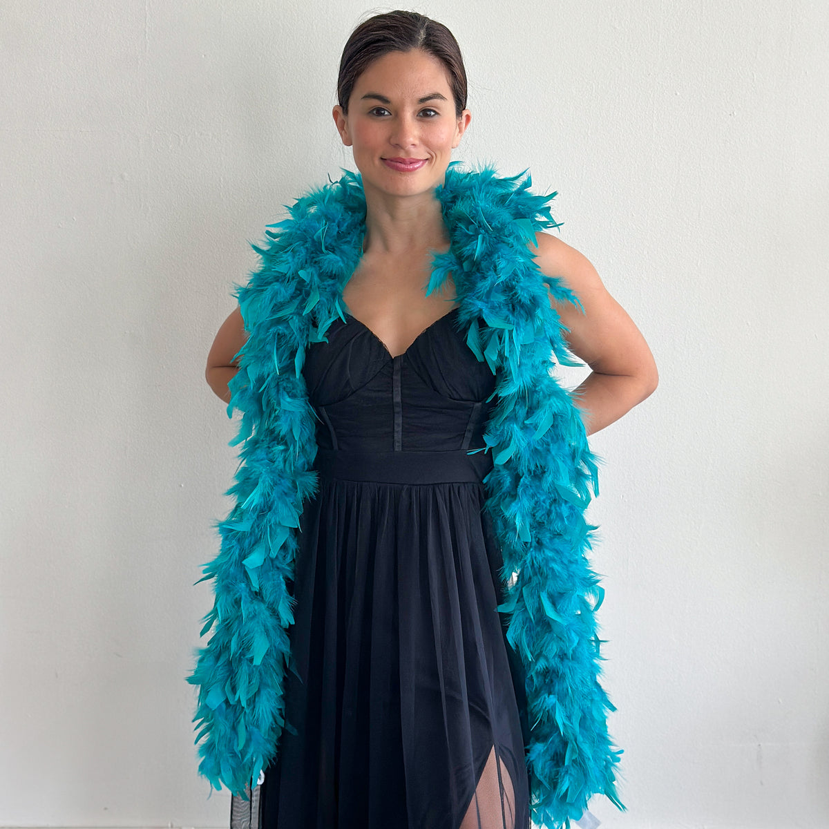 Chandelle Feather Boa - Medium Weight - Dark Aqua