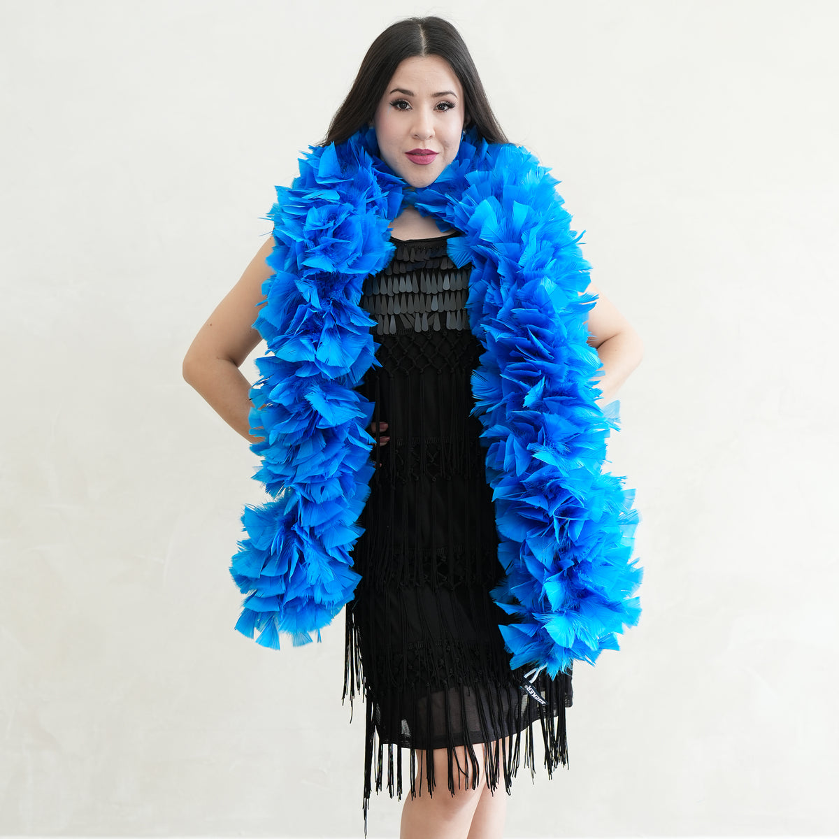 Turkey Feather Boa 6-8" - Dark Turquoise
