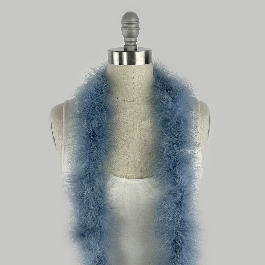 Full Marabou Feather Boa - Dusty Blue