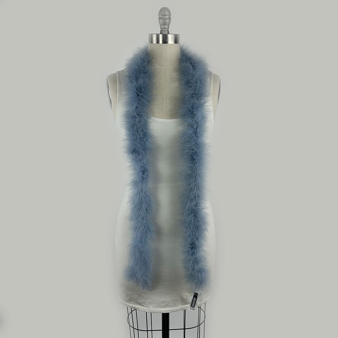 Full Marabou Feather Boa - Dusty Blue
