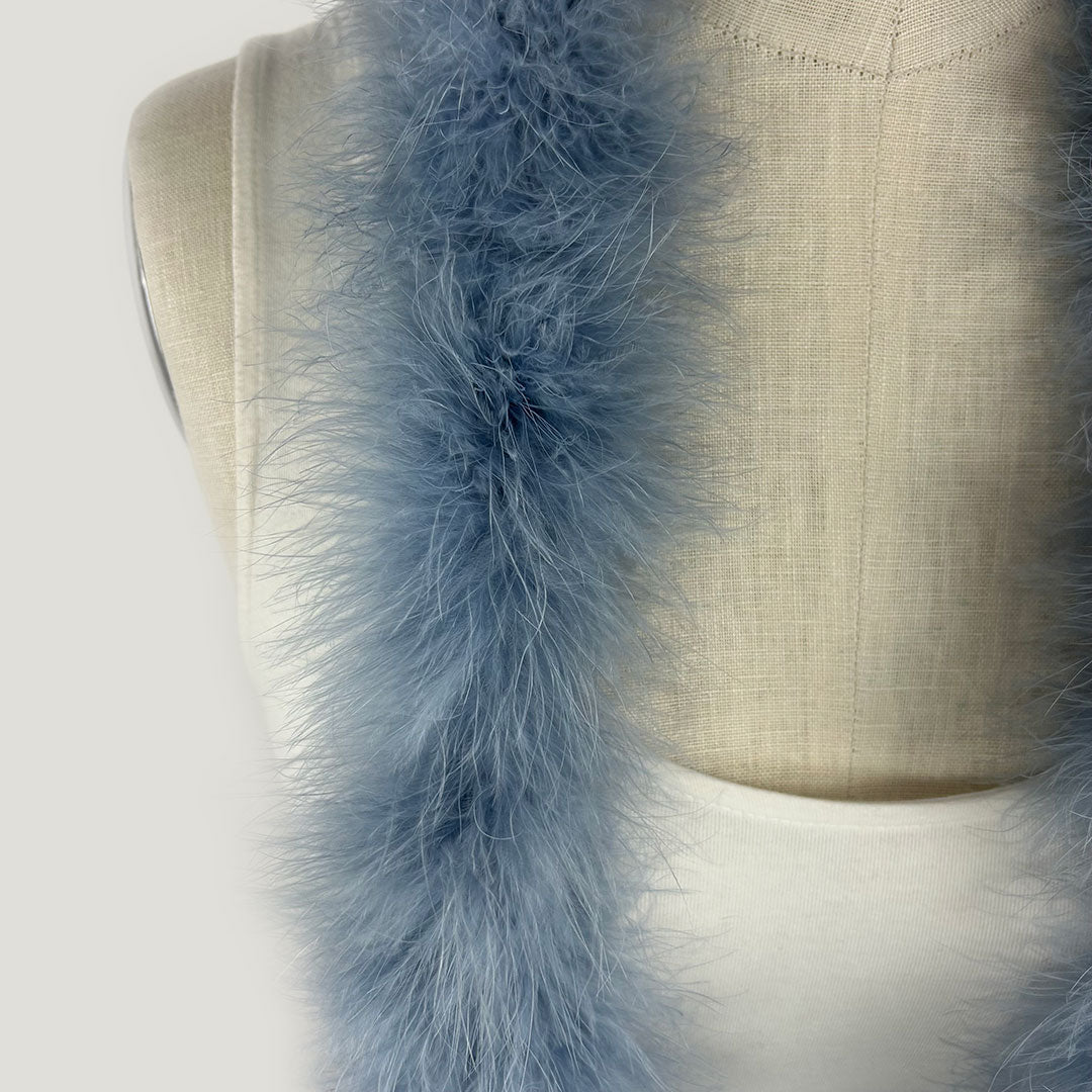 Full Marabou Feather Boa - Dusty Blue
