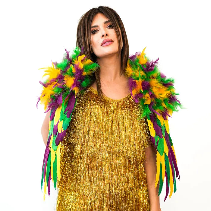 Feather Shrug - Mardi Gras