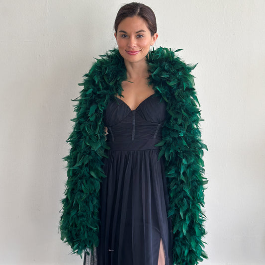 Chandelle Feather Boa - Heavyweight  - Forest Green