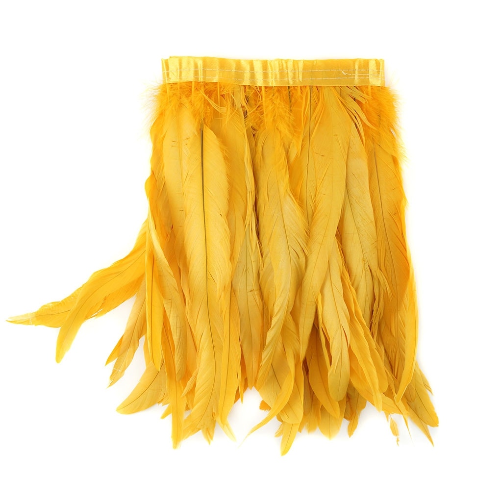 Bleach Dyed Coque Tail Fringe - 10-12" - Gold