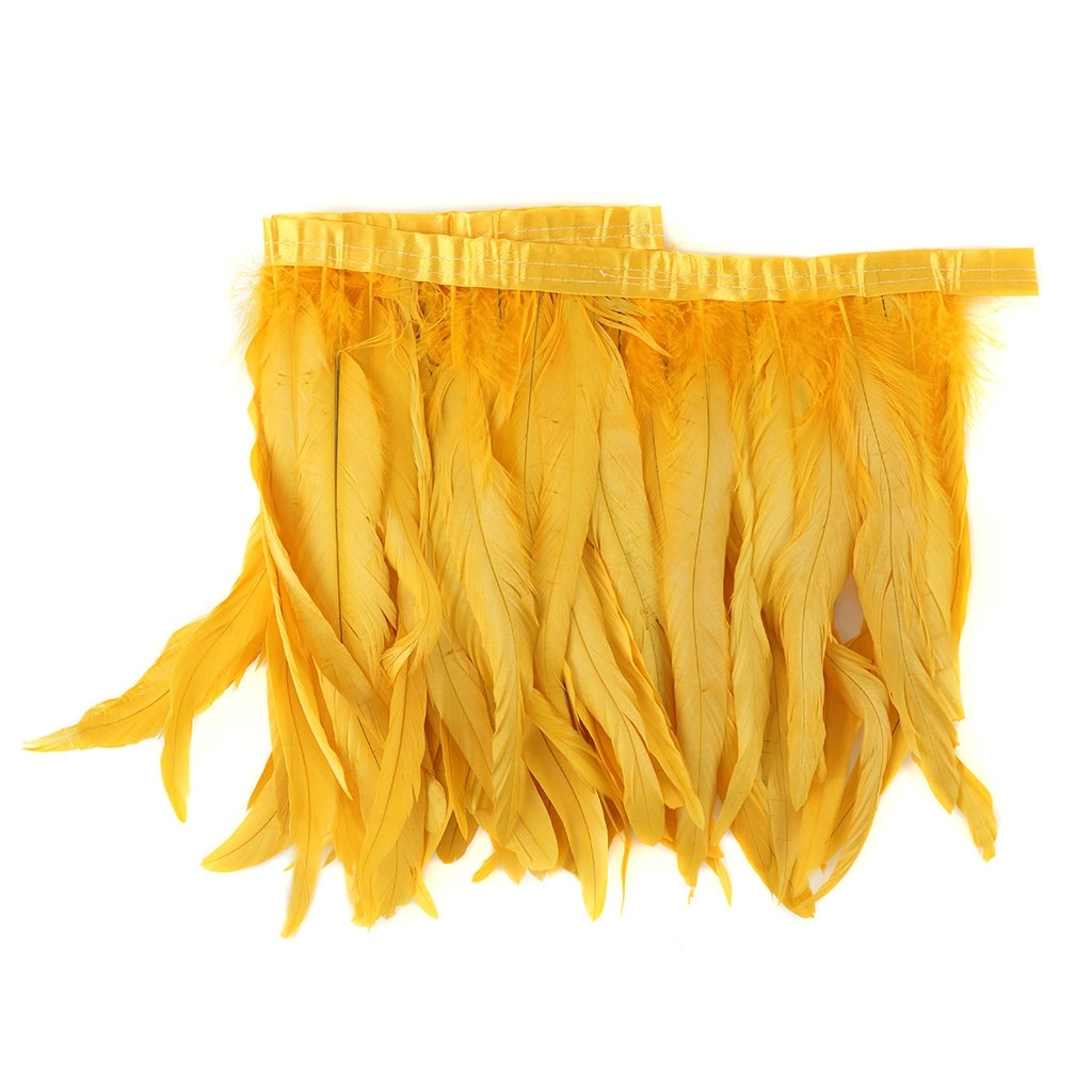 Bleach Dyed Coque Tail Fringe - 10-12" - Gold