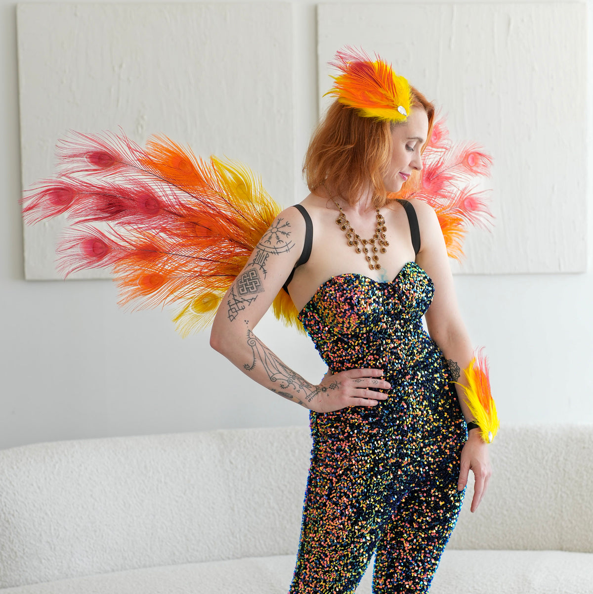 Solar Kiss Peacock Fairy Wings & Cuffs