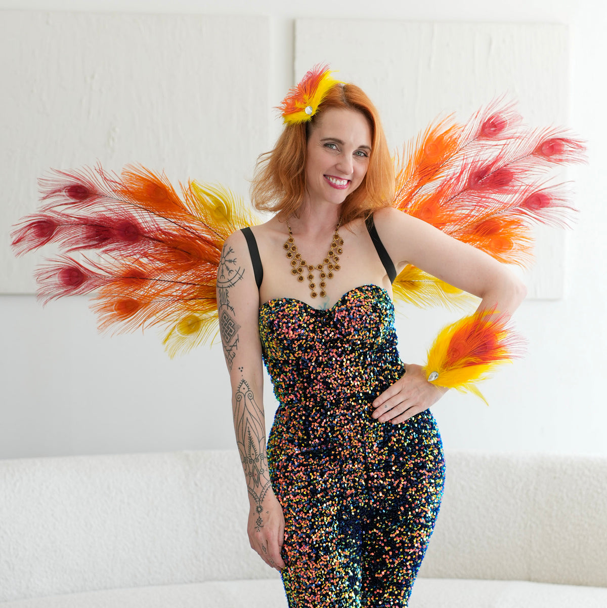 Solar Kiss Peacock Fairy Wings & Cuffs