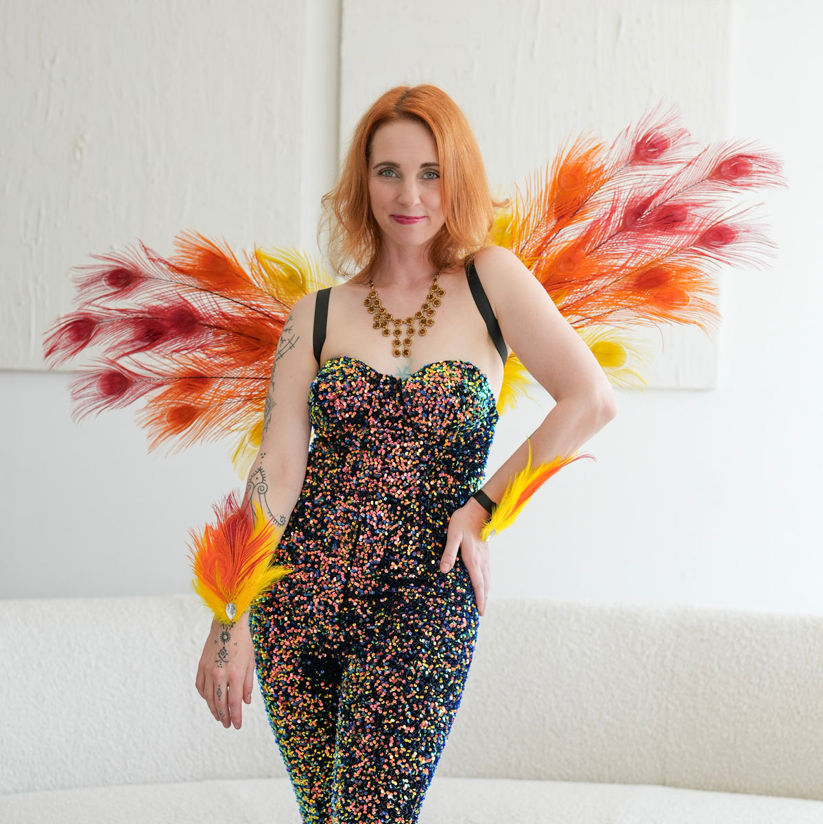 Solar Kiss Peacock Fairy Wings & Cuffs