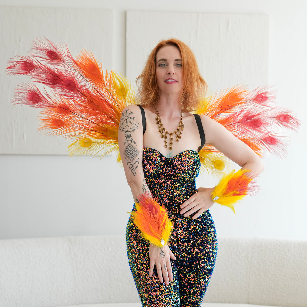 Solar Kiss Peacock Fairy Wings & Cuffs
