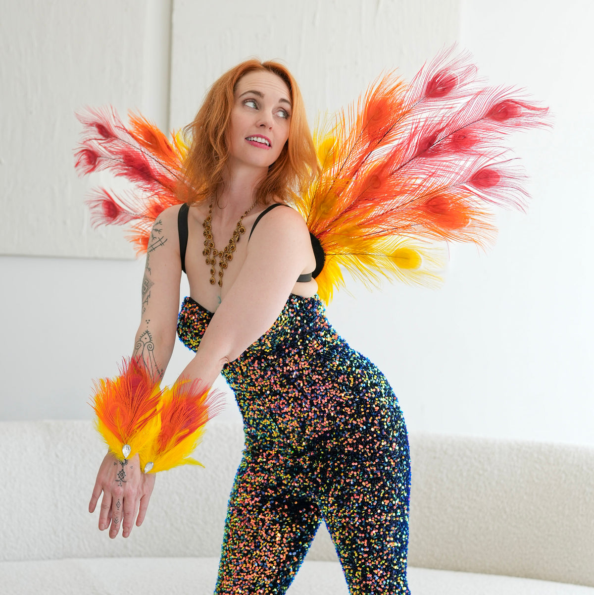 Solar Kiss Peacock Fairy Wings & Cuffs