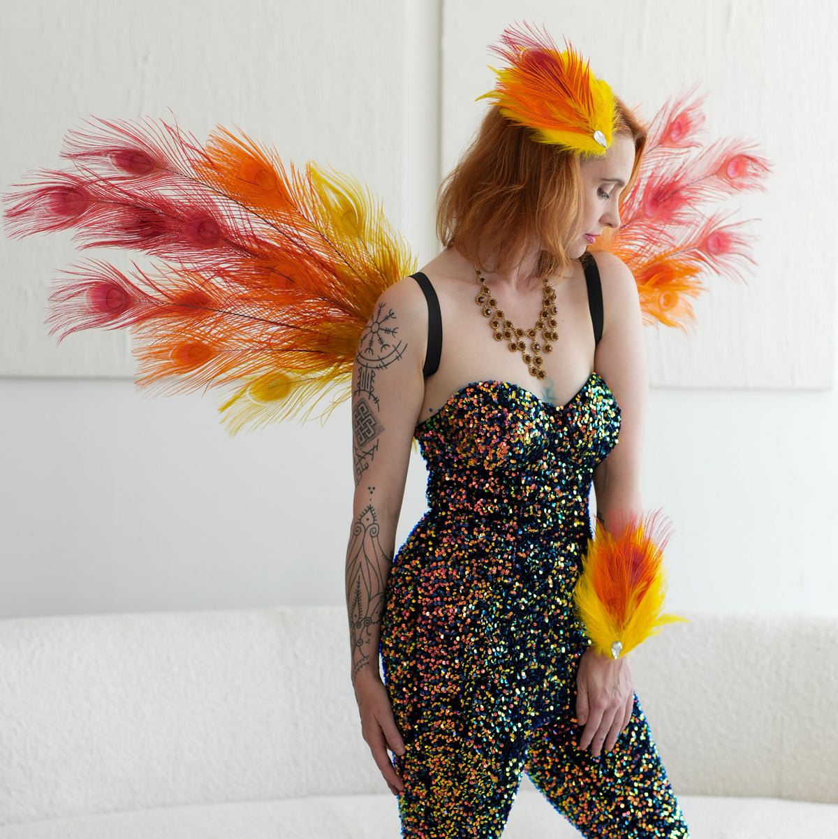 Solar Kiss Peacock Fairy Wings & Cuffs