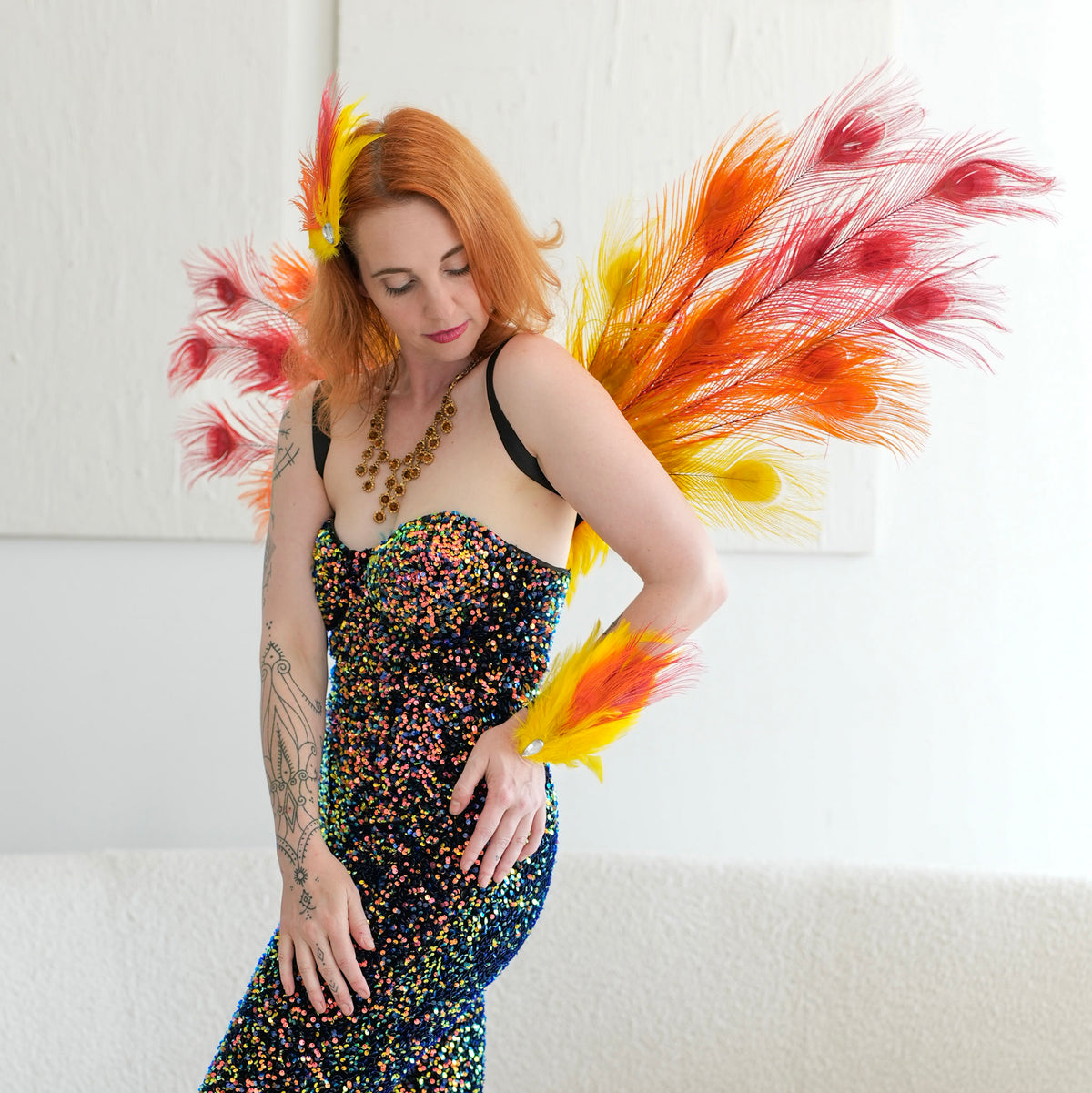 Solar Kiss Peacock Fairy Wings & Cuffs