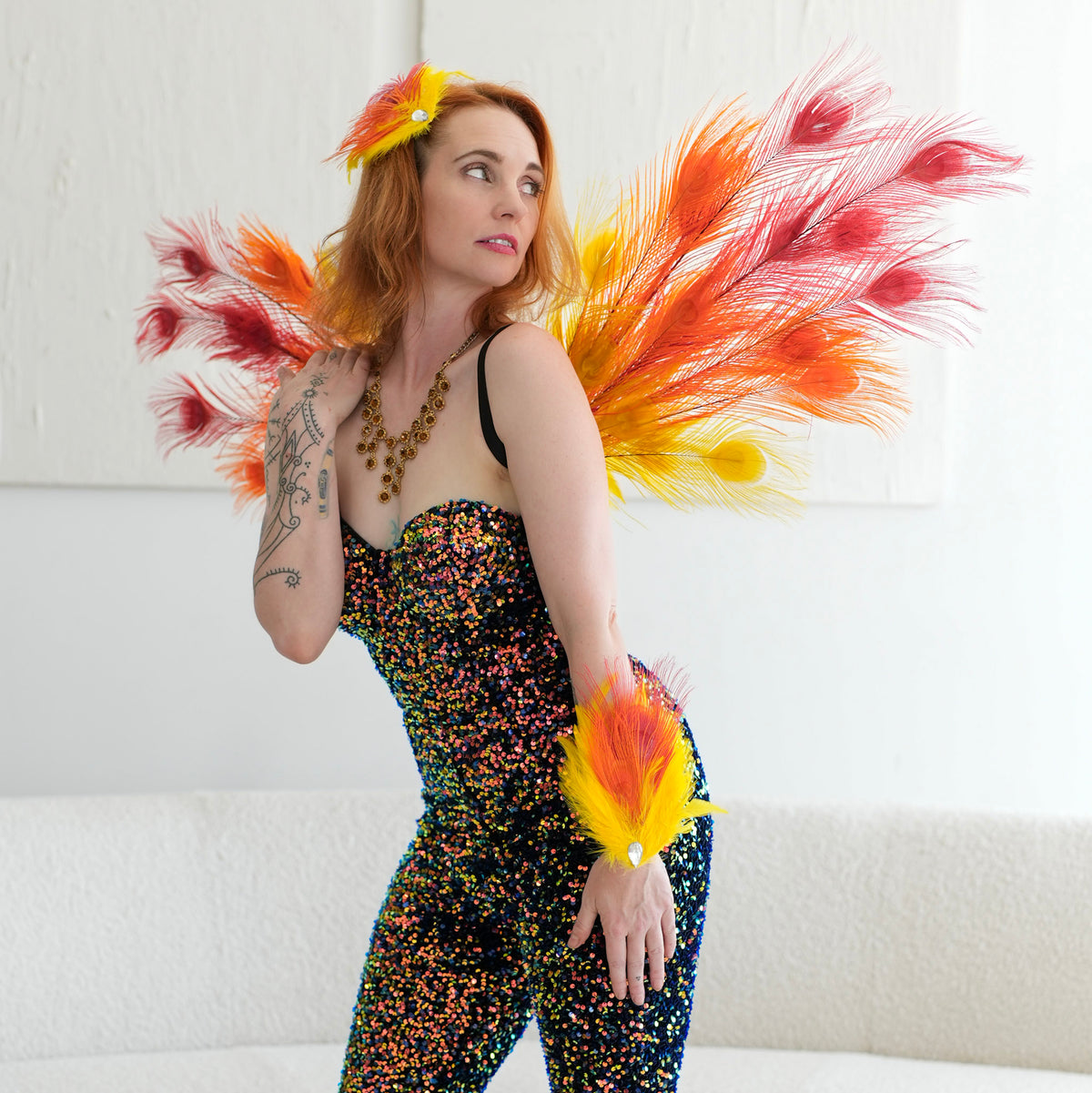 Solar Kiss Peacock Fairy Wings & Cuffs