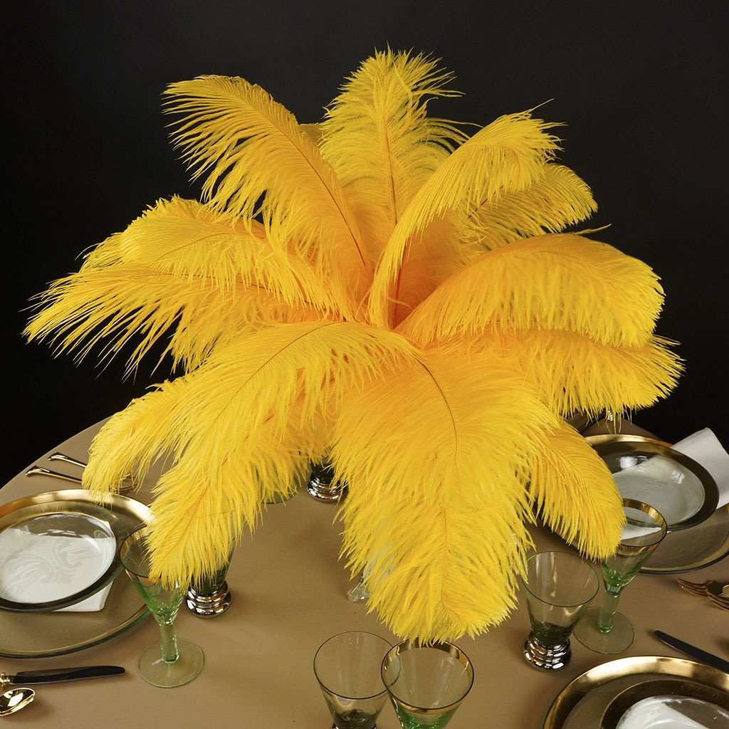 Ostrich Feather Drabs - 13-16 inch - Gold