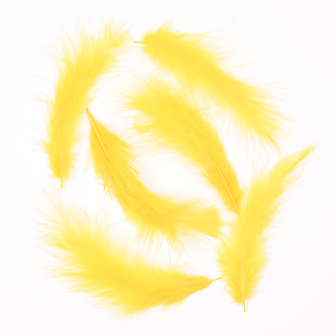 Loose Turkey Marabou Feathers 3-8" Dyed - Gold