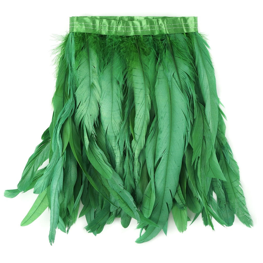 Bleach Dyed Coque Tail Fringe - 10-12" - Kelly