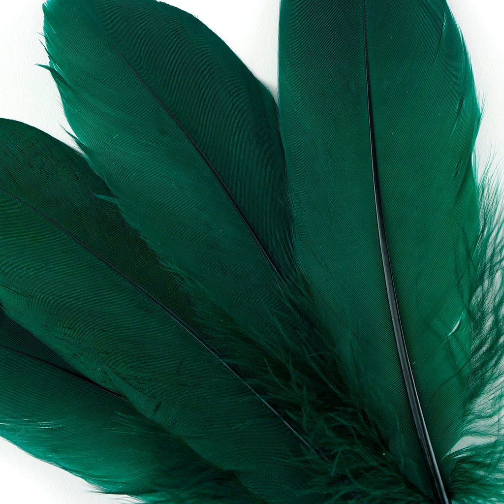 Bulk Bulk Goose Pallet Feathers 6-8 Inch - 1/4 LB - Hunter Green