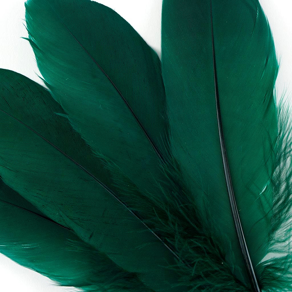 Bulk Bulk Goose Pallet Feathers 6-8 Inch - 1/4 LB - Hunter Green