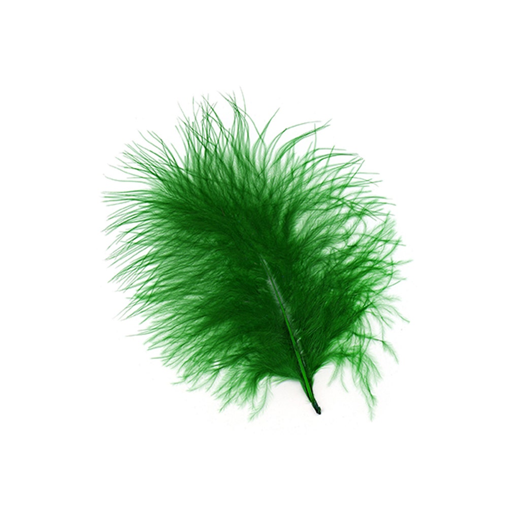 Loose Turkey Marabou Feathers 3-8" Dyed - Kelly