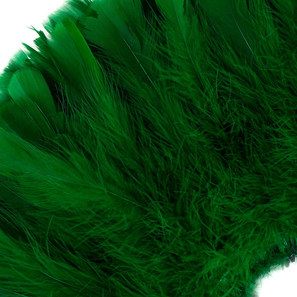 Parried Turkey Ruff Feathers -  1/2YD - Kelly