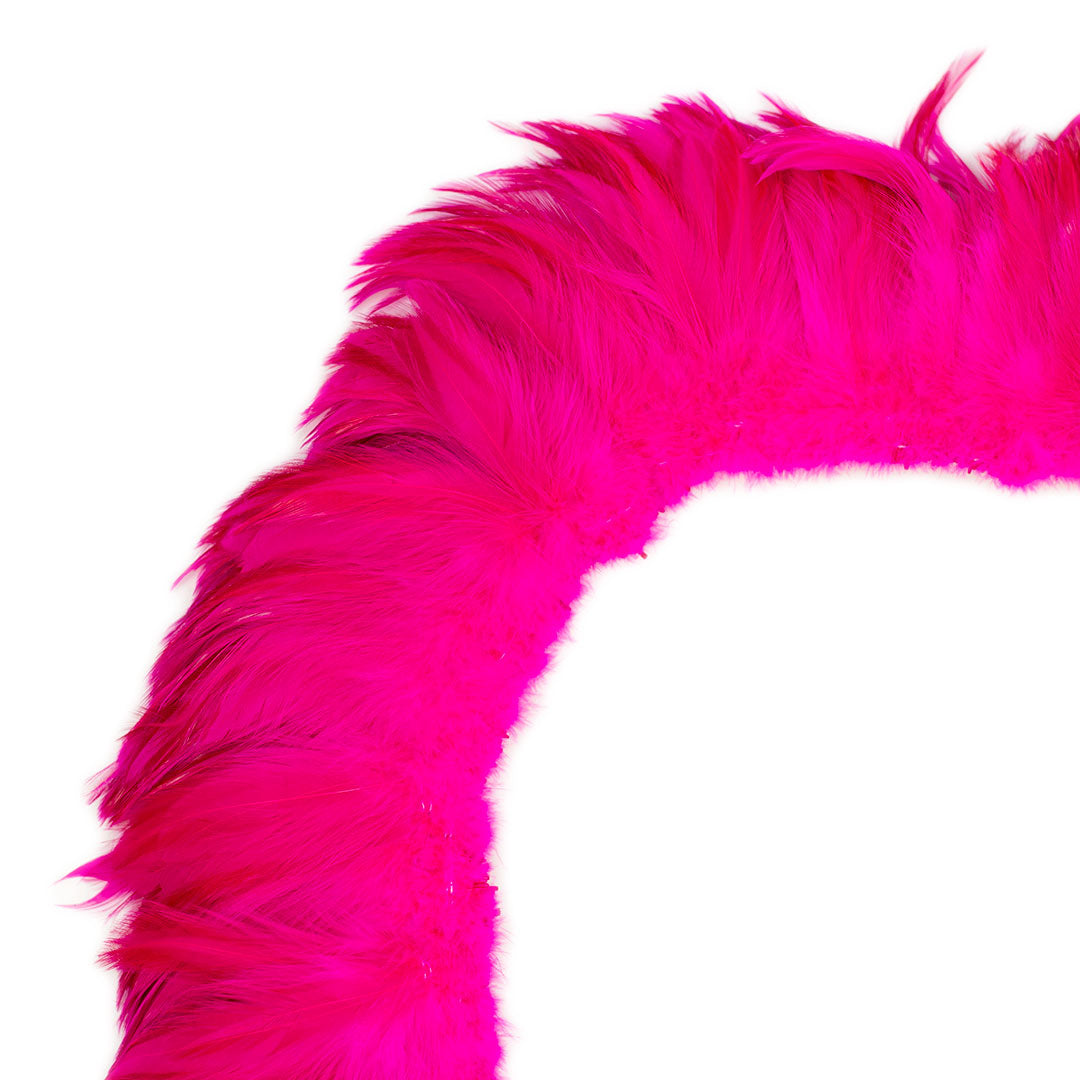 Bulk Rooster Hackle Feathers - White Dyed Pink Orient