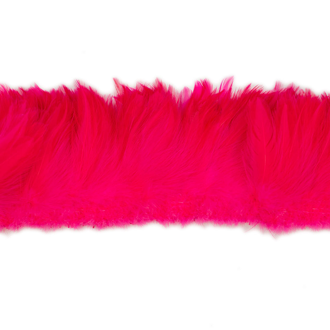 Bulk Rooster Hackle Feathers - White Dyed Pink Orient