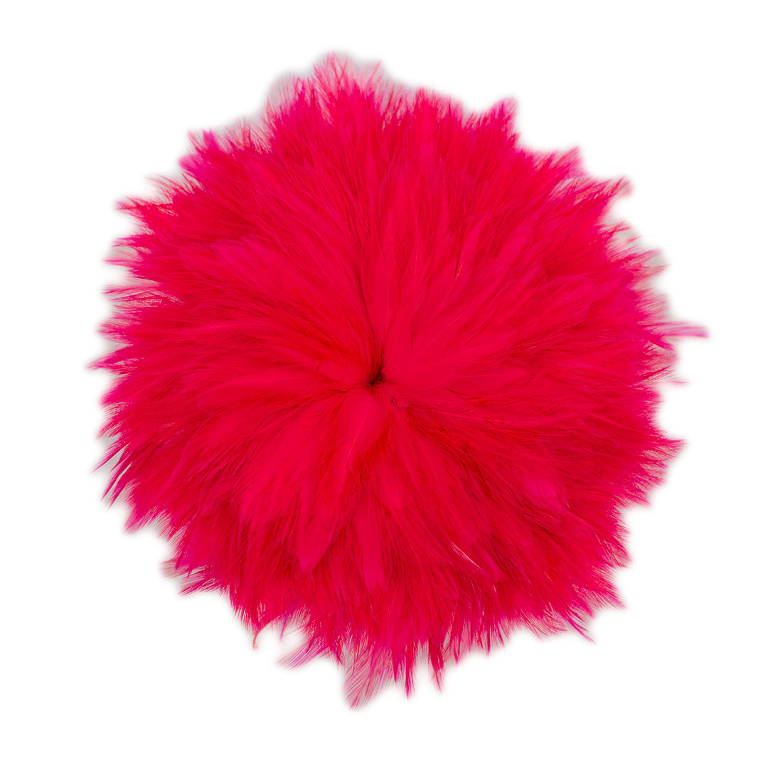 Bulk Rooster Hackle Feathers - White Dyed Pink Orient