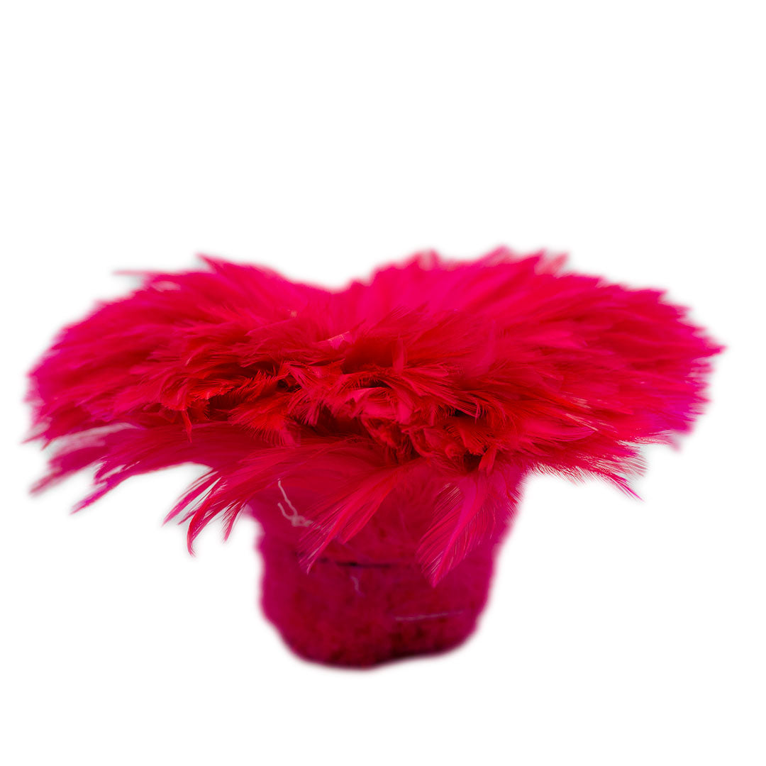 Bulk Rooster Hackle Feathers - White Dyed Pink Orient