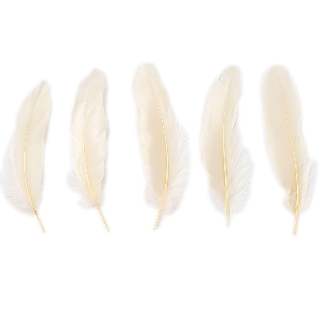 Goose Satinette Feathers Dyed - Ivory - 1/4 lb