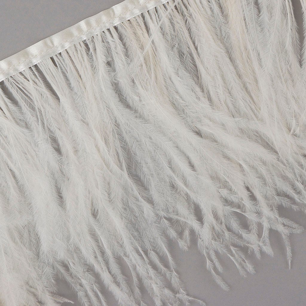 One-Ply Ostrich Feather Fringe - 1 Yard -  Ivory