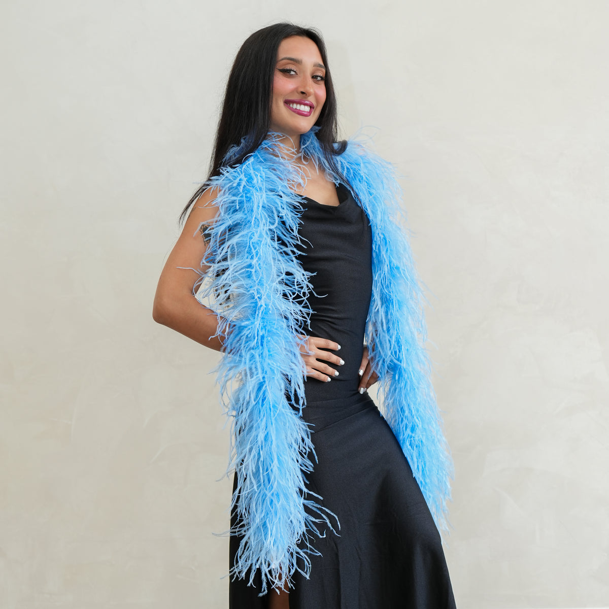 French Blue 2 Ply Ostrich Feather Boa