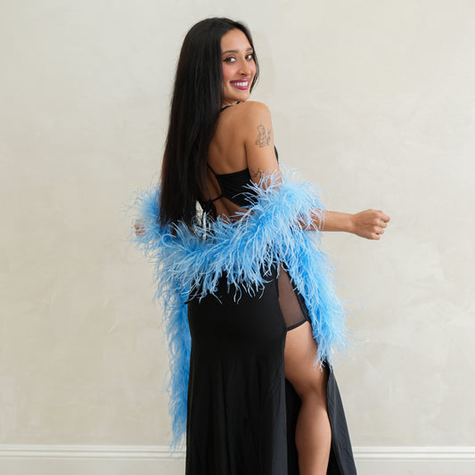 French Blue 2 Ply Ostrich Feather Boa