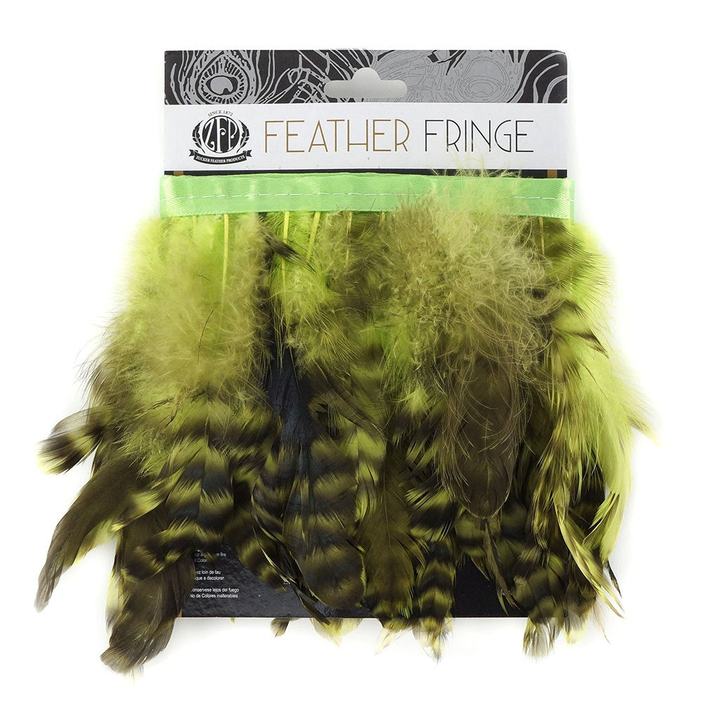 Grey Striped Schlappen Fringe Dyed Lime