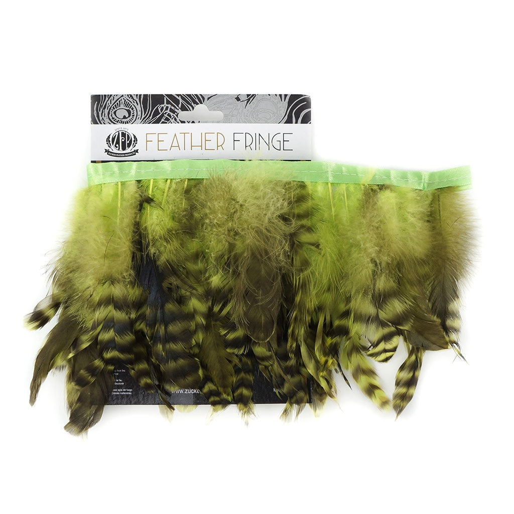 Grey Striped Schlappen Fringe Dyed Lime
