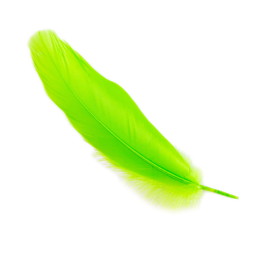 Goose Satinette Feathers Dyed - Lime - 1/4 lb