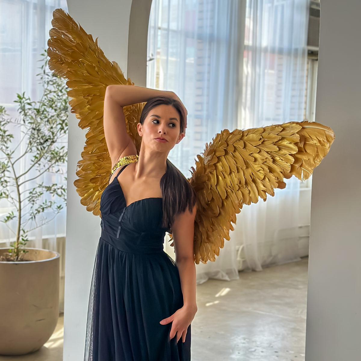 Giant Metallic Gold Wings