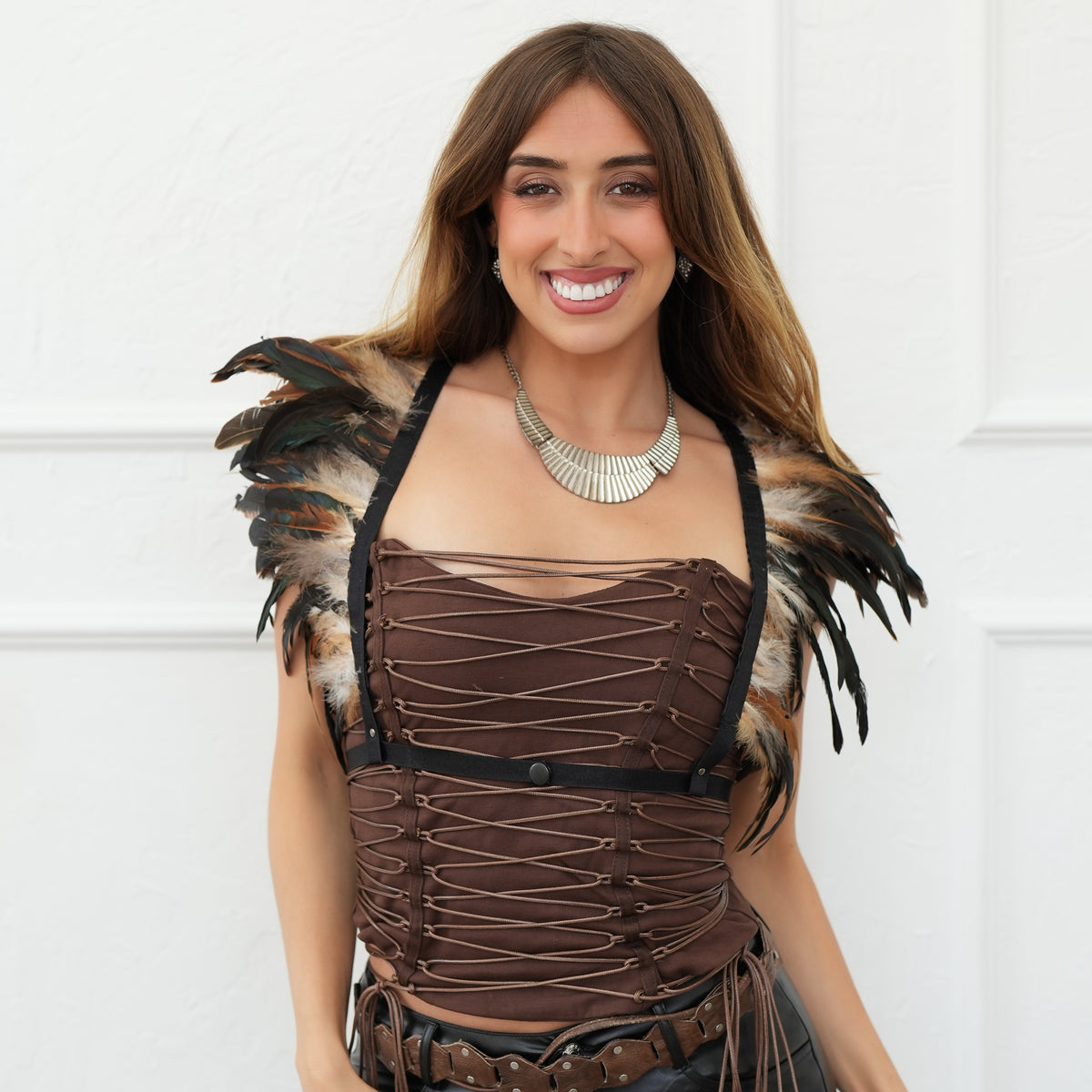Dakota Feathers Down Harness - Natural